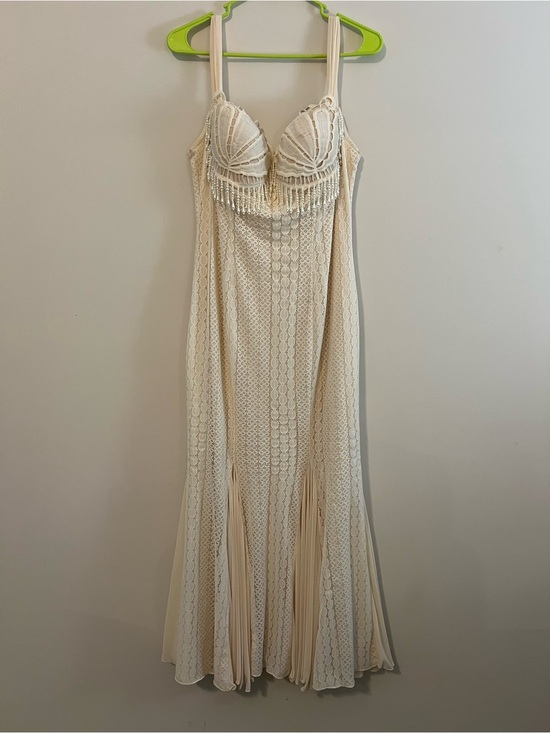 Lacemade Dresses & Skirts - Ivory Lace Fringe Maxi Dress